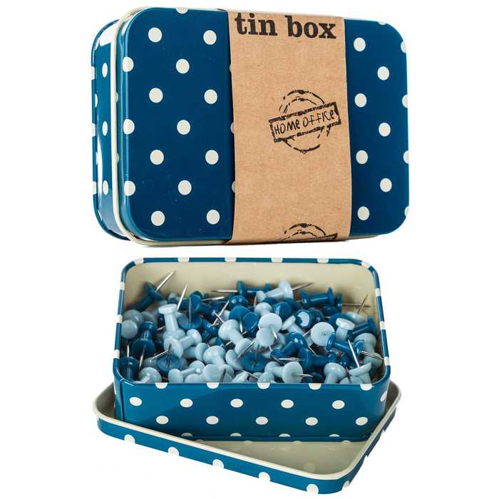 Polka Dot Tin Boxes with Push Pins Hobby Lobby 147538